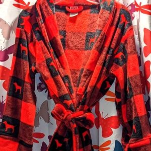 Pink by Victoria's Secret velvet plaid robe
